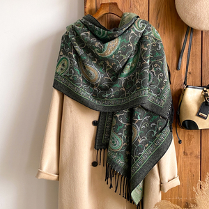New Hook <strong>Paisley</strong> Cashew Jacquard Viscose <strong>Scarves</strong> Winter Warm Double Sided <strong>Pashmina</strong> Shawls Wraps for Women Cashmere Feel <strong>Scarf</strong> - Product Image 3