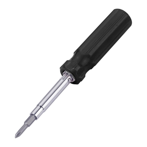 Tournevis multi-embouts à changement rapide 6-en-1, embouts à douilles plates et Phillips, outil multifonction réversible, poignée ergonomique - Product Image 1