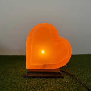 Luxury Heart Shape Himalayan Crystal Salt <b>Lamp</b> with <b>Dimmer</b> Light <b>for</b> Relaxation and Romantic Interior Decor - Product Image 1
