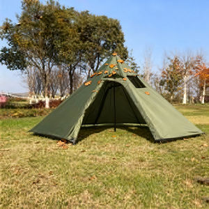 Tente pyramide de camping en plein air ultra-léger quatre saisons de camouflage pour 3-4 personnes sur mesure <span class=keywords><strong>grand</strong></span> espace <span class=keywords><strong>intérieur</strong></span> tissu Oxford UV - Product Image 2