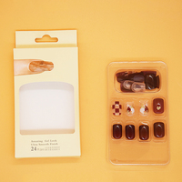 Caja de embalaje de cosméticos para uñas a presión de bajo precio y alta calidad con forro de esponja para cajas de papel con logotipo personalizable de fragancia