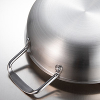 Wajan Paella Stainless Steel Grosir Pabrik Gaya Korea, Wajan Penggorengan Seafood, Peralatan Masak Dapur, Wajan Induksi