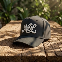 Gorra de Béisbol Unisex de Lujo de 5 Paneles con Bordado de Letras Vintage y Estampado de Goma en Relieve, Estilo Formal Americano