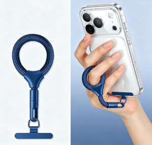 HR Short Pendant <b>Chain</b> with Spacer Phone Lanyard Finger Ring High-end Metal Buckle Anti-loss Self-locking Hand <b>Rope</b> 15cm - Product Image 2