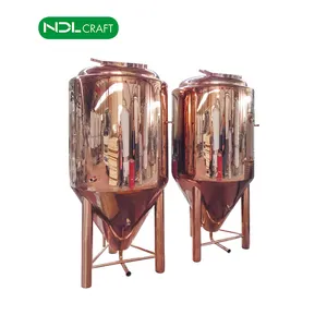 Bakır demlemek su ısıtıcısı ve konik Fermenter satılık 500L kırmızı bakır bira kaynatma kazanı mikro damıtma ekipmanları