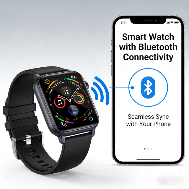 C&H Smart Watch with Heart Rate Sleep Tracking Waterproof for IOS & Android Phones