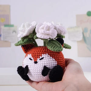 كروشيه لطيف الكرتون اليدوية محاكاة البوليستر الحيوانات القرنفل/خنزير/روز/الثعلب ديكور عيد الميلاد/العودة هدية المدرسة - Product Image 3