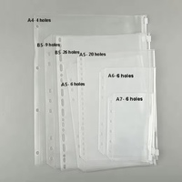Classeur de budget pour documents A5 A6, pochette zippée transparente en PP à 6 trous, organiseur de documents et de trésorerie