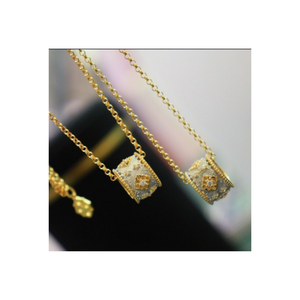 Wholesale Unique Vintage Tai <b>Silver</b> Italian Craft Brushed Rhodium Plated Zircon Unisex <b>Pendant</b> <b>Necklace</b> for Export - Product Image 1