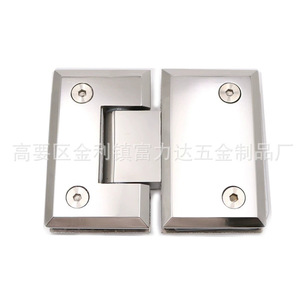 Bisagras de acero inoxidable para vidrio de 90x55 mm con apertura de 180 grados para puerta de ducha y espejo de baño - Product Image 3