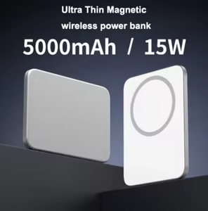 Cargador Portátil Inalámbrico Magnético Ultra Delgado Original mi de 5000 mAh, 15 W Inalámbrico, 22.5 W PD, Color Plateado Blanco - Product Image 3
