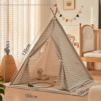 Tente de jeu pour enfants en forme de château de princesse, tente tipi d'intérieur avec tapis et moustiquaire