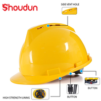 Casque de sécurité ventilé à 4 points de suspension de type V, anti-choc, pour les travailleurs de la construction, de l'ingénierie et de la foresterie