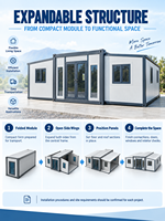 Alibaba-online-shopping Maisons miniatures à double aile de 20 et 40 pieds, prêtes à être expédiées, modulaires démontables, bureaux mobiles, appartements, hôtels