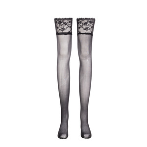 Sexy Thigh High Stockings Women Ultra Thin Nylon Transparent Silicone Anti Slip Lace Trim For Nightclub Clubbing Shaping - Product Image 5