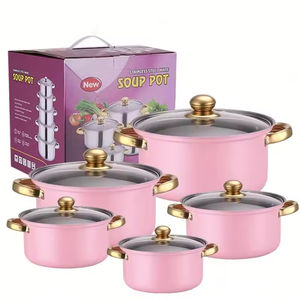 Juego de Ollas de Acero Inoxidable al por Mayor de Fábrica, Utensilios de Cocina, 10 Piezas, Olla para Sopa, Cacerolas con Caja Negra - Product Image 5
