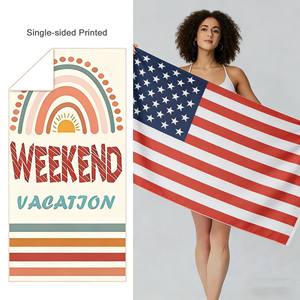 Toalha de Praia de Microfibra de Camurça Luxuosa com Monograma, Impressão Digital, Extra Grande, Sem Areia, para Resorts Costeiros - Product Image 1