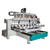 Machine de fraisage CNC 3D à 5 axes rotative à plusieurs têtes 4 6 8 10 12 ATC, prix Chine, Corée