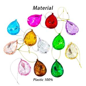 Navidad joya cristales adornos joya acrílico espejo plástico gotas diamantes colgante Navidad diamantes de imitación decoraciones para el hogar - Product Image 6