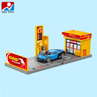 Maquette de station-service pliable à monter soi-même avec une petite voiture, trois couleurs assorties, design de scène de station-service simulée, 1 dollar