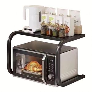 Microwave Stand Kitchen Shelf Commercial Floor Stand 2 Tier Microwave <b>Oven</b> Grill <b>Rack</b> Stand Countertop Organizer With Storage - Product Image 1