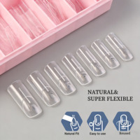 Nouvelles formes doubles réutilisables en plastique Newby 140 pièces pour extension d'ongles en gel, modèles longs, amande, carrés, French, avec lignes de guidage pour doigts