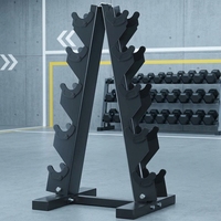 Support de Rangement Professionnel pour Haltères de Gymnastique à 5 Niveaux avec Support Hexagonal Ajustable pour Haltères