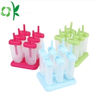 OKSILICONE Bac à glace en plastique sans BPA à 6 cavités avec couvercles Moule à glace à la crème glacée Vert Bleu Rose Rouge Couleur pour vous Moule à glace