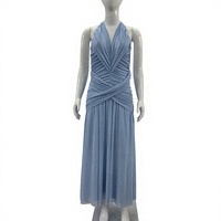 Robe longue chic 2026 sans manches, col en V, dos nu, élégante et ajustée, pour anniversaire, mariage, été, pour femme
