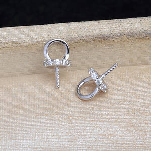 Accesorios de Plata S925 para DIY, Soporte para Colgante de Perla Vacío 5773, Bucle Cerrado, 8-12 Piezas por Precio, Fornituras de Joyería - Product Image 4