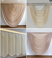 Rideau de fond de scène pour mariage, rideau d'arche de scène, tissu de base pour décoration de banquet de mariage, draperie ondulée de scène