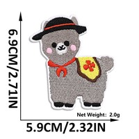 Patchs personnalisés en tissu sergé brodés lama, thermocollants ou à coudre, motif alpaga mignon, applique pour sac à dos, veste, chapeau, sac, vêtements