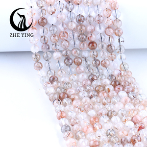 Zhe Ying 6mm 8mm 10mm rond naturel Super sept perles de Quartz Cacoxenite cristal pierre précieuse en vrac ronde Super sept perles - Product Image 4