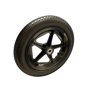 Roue en mousse PU de 12 pouces Cheng Jin Vehicles, roue pleine en polyuréthane pour fauteuil roulant, pneu d'aide à la marche - Product Image 2