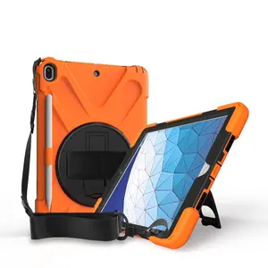 360 Rotating Shockproof Multi-layer Defense Rugged Silicone 10.5 Inch Case With Handle Shoulder Strap Case For Ipad Air 10.5