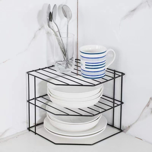 Estante de Almacenamiento de Malla Multifuncional de 3 Niveles, Resistente, para Esquina de Cocina - Product Image 6