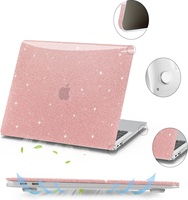 Anban Coque rigide en plastique pailletée or rose pour Mac Book Pro 13 pouces avec couverture de clavier et protection d'écran