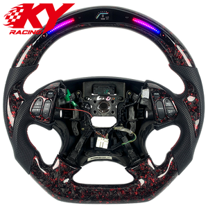 Volant sport LED en cuir, fibre de carbone forgée, feuille d'or rouge personnalisée, adapté aux Acura TL ILX TLX MDX ZDX NSX - Product Image 1