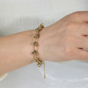 Pulsera de Cadena Unisex de Acero Inoxidable Impermeable, Chapada en Oro, Clásica y Delicada, de Joyería Fina, Compra al por Mayor Directa de Fábrica Haosen - Product Image 2