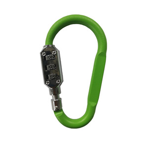 Mosquetón de aleación de aluminio Jinhao HE01 con cerradura mecánica de combinación azul para equipo de escalada - Product Image 3