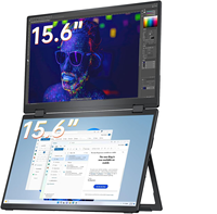 Monitor Portátil InnoView de 15.6 Pulgadas, 1080P FHD 16:9, 100% SRGB, Plegable, Doble USB-C/HDR, Soporte VESA, Soporte Integrado