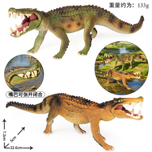 Modèles de jouets animaux en plastique solide yxs pour enfants : crocodiles terrestres anciens, lions préhistoriques à dents de sabre, loups effrayants - Product Image 5
