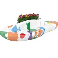 Chaise Moderne en FRP en Forme de Bonbon, Siège Multifonctionnel avec Jardinière, Imperméable, Moulée en une seule pièce, Pliable/Coupable, Décorative pour Centres Commerciaux et Hôtels