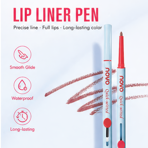 Natural Non-stick Mineral Cup Glossy Texture Waterproof Double-ended Lip Liner Lip <b>Brush</b> for Daily <b>Makeup</b> OEM ODM Lip Pencil - Product Image 2