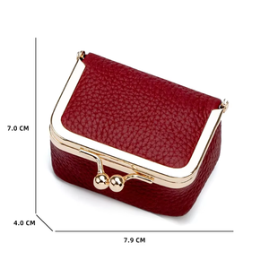 Étui à bijoux en cuir exquis avec fermoir à boucle, mini sac de rangement portable pour femmes, bagues, boucles d'oreilles, colliers - Product Image 5