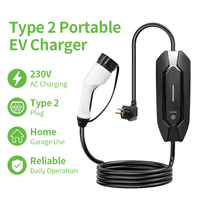 Chargeur EV portable de type 2 conforme aux normes européennes, puissance de sortie 2,3 kW 10 A, indice de protection IP66, certifié CE, prise de charge, garantie de 24 mois pour une utilisation domestique