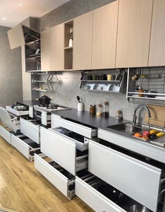 Sistema de <span class=keywords><strong>Cocina</strong></span> Funcional Equipado con Sistema de Cajones Multicapa y Estantes Plegables, <span class=keywords><strong>Encimera</strong></span> de Acero Inoxidable - Product Image 4