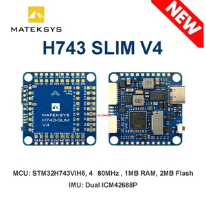 Matek matsys เครื่องควบคุมการบิน V4 H743-Slim, เครื่องควบคุมการบิน STM32H7VIH6 ICM-42688P คู่ในตัว OSD microSD สำหรับโดรนแข่งขัน FPV - Product Image 1