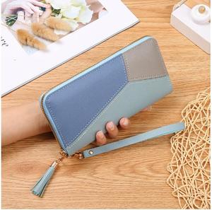 Portafogli geometrici da <span class=keywords><strong>donna</strong></span> con cerniera portamonete tascabile <span class=keywords><strong>rosa</strong></span> Patchwork <span class=keywords><strong>portafoglio</strong></span> lungo da <span class=keywords><strong>donna</strong></span> portamonete corto con nappe da <span class=keywords><strong>donna</strong></span> - Product Image 4