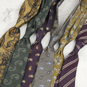 <span class=keywords><strong>Corbata</strong></span> de Hombre Estilo Casual Retro, Jacquard Marrón, Verde Oscuro, Estampado de Flores de Paisley, 8CM, Poliéster, Estilo Formal - Product Image 4